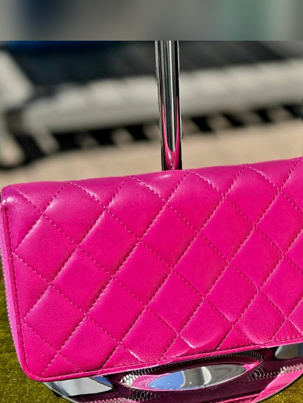 ✨ AUTHENTIC Chanel Classic Long Zipped Wallet | Quilted Pink Lambskin Silver HW - Picture 5 of 9